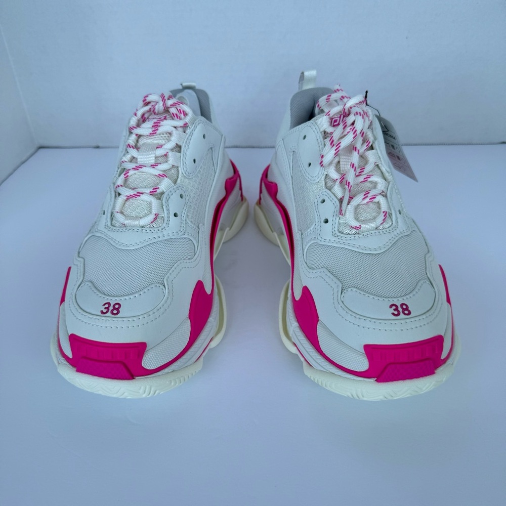 Balenciaga Triple S Sneakers in Pink White Leather